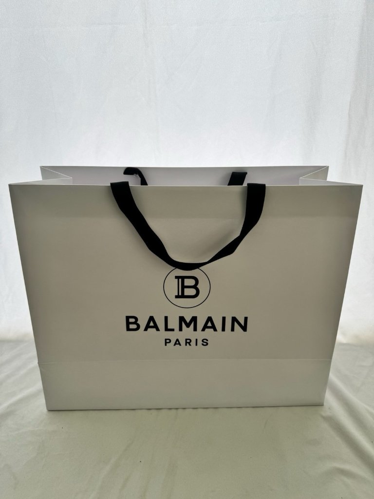 Balmain Paper Reusable Shopping Bag White 16 X 205  X 8